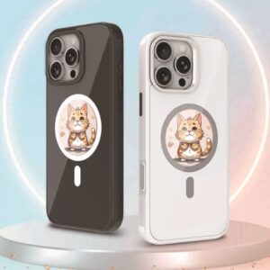 Round Magnetic HD Projection Screen Phone Case NFC Ink